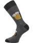 Pánské ponožky Lonka WEBOX 008, vzory piva, šedá melé