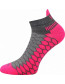 Sportovní ponožky VoXX INTER, mix B, tmavě šedá melé, s detaily v neon magenta