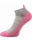 Sportovní ponožky VoXX INTER, mix B, světle šedá melé, s detaily v růžové