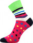 Ponožky Boma IVANA 56, geometrické vzory, barva magenta