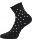 Dámské ponožky Lonka FLAGRAN, mix A, černá s puntíky šedá