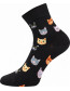 Ponožky Lonka FELIXA, mix A, kočičky, černá