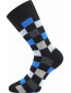 Boma Spací ponožky KOSTKY 01 černá-světle šedá-světle modrá-modrá-tmavě šedá
