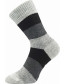 Spací ponožky Boma PRUHY 02 / černá - antracit melé - šedá melé