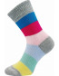 Spací ponožky Boma PRUHY 05 / tyrkys - magenta - růžová - světle modrá - světle zelená - žlutá
