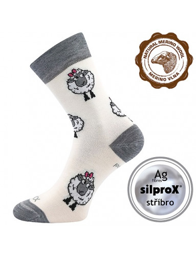 VoXX Vlněnka dámské ponožky s merino vlnou bílá