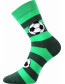 Dětské ponožky Boma Arnold, fotbalové míče, zelené pruhy