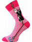 Společenské vtipné ponožky Boma KR 111 krteček s kotvou, magenta