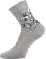 Ponožky Boma Xantipa Mix 49, světle šedá, kočka zleva